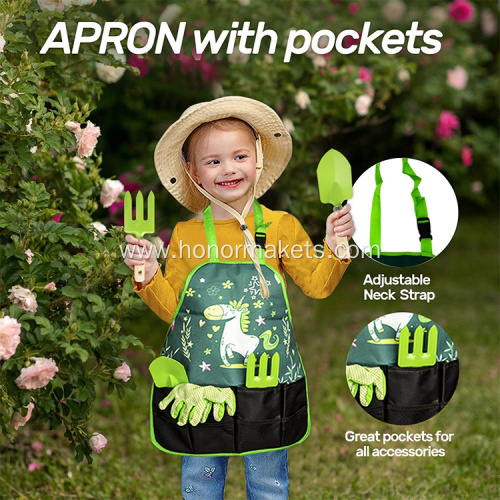 Isunpro Children Gardening Set Kid's Gardening Gift Apron Kettle for Kids Fishing Net Child Outdoor Gardening Set